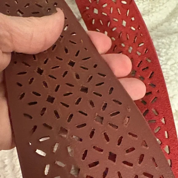 Anthropologie Red Rouge Suede Laser Cut Belt NWT Size Small Discontinued Anthropologie Red Rouge Suede Laser Cut Belt NWT Size Small  main image 3